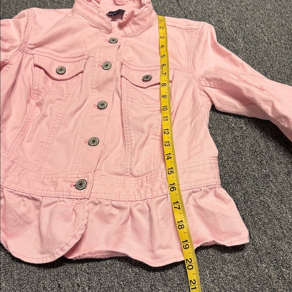 Talbots Pink Jean Jacket Fitted ruffled collar design - Picture 7 of 7